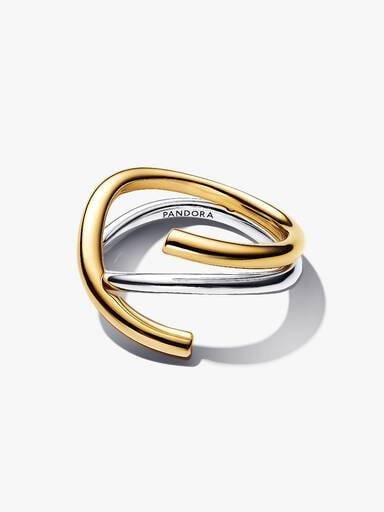 Bague Double Bicolore de Forme Organique