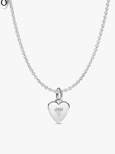 Collier Composé Pendentif Étiquette Cœur Gravable