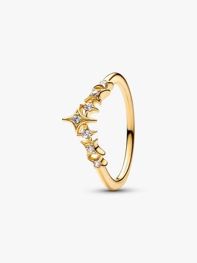 Bague Diadème Étoilé Dorée