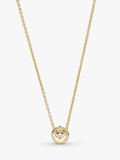 Collier Pendentif Halo Rond Scintillant