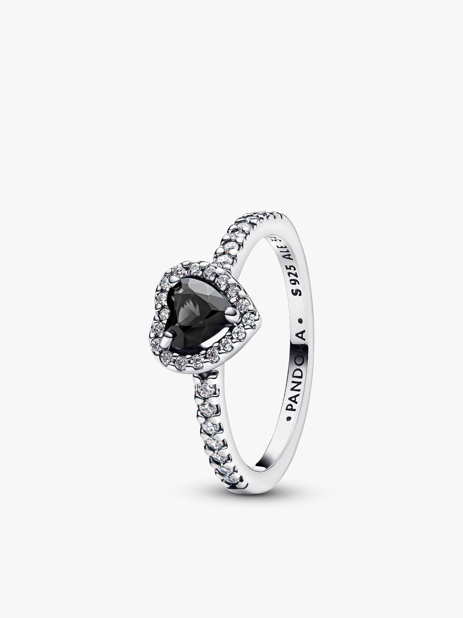 Bague Cœur Noir Surélevé