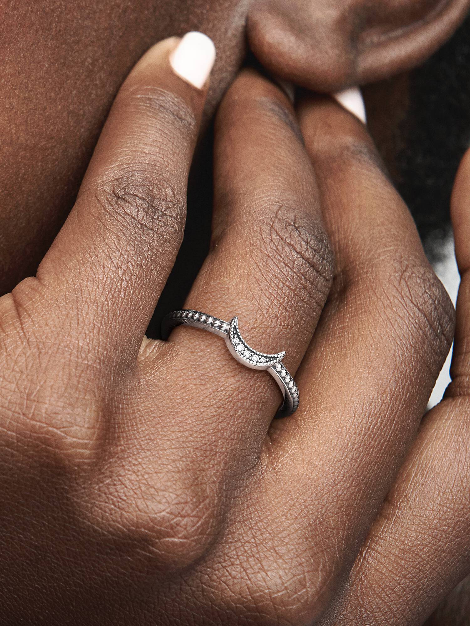 Bague Perlée Croissant de Lune