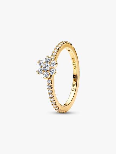Bague Fleur Scintillante Dorée