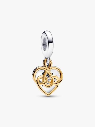 Charm Pendant Double Mum (Maman) Gravable Diamant de Synthèse