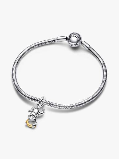Charm Pendant Singe Mobile Bicolore