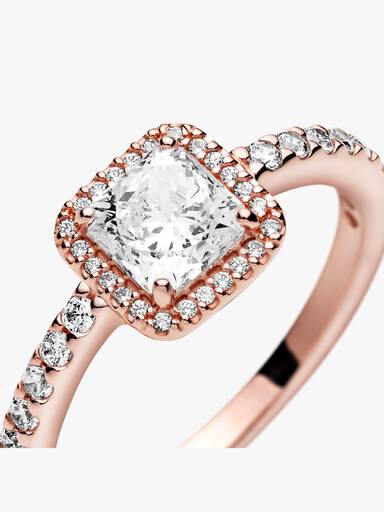 Bague Halo Scintillant Carré