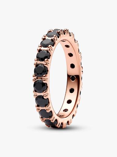 Bague Éternité Rang Scintillant Noir
