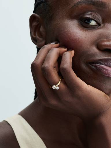 Bague Perles de Culture d'Eau Douce Traitées Duo
