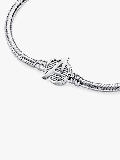 Bracelet Marvel Maille Serpent Fermoir Logo The Avengers Pandora Moments