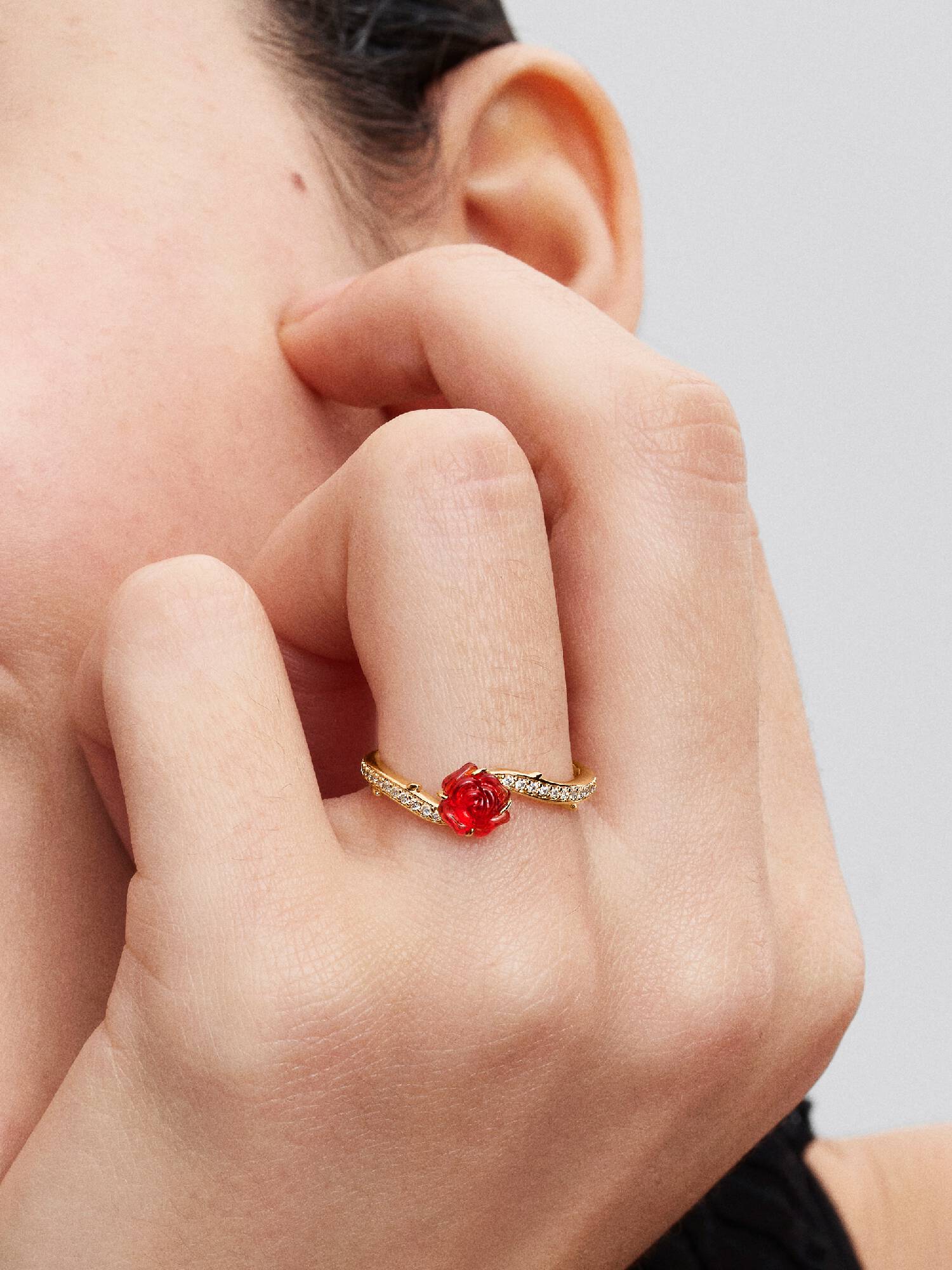 Bague Disney La Belle et La Bête Rose Enchantée