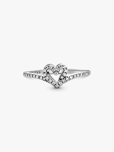 Bague Cœur Chevron Scintillante