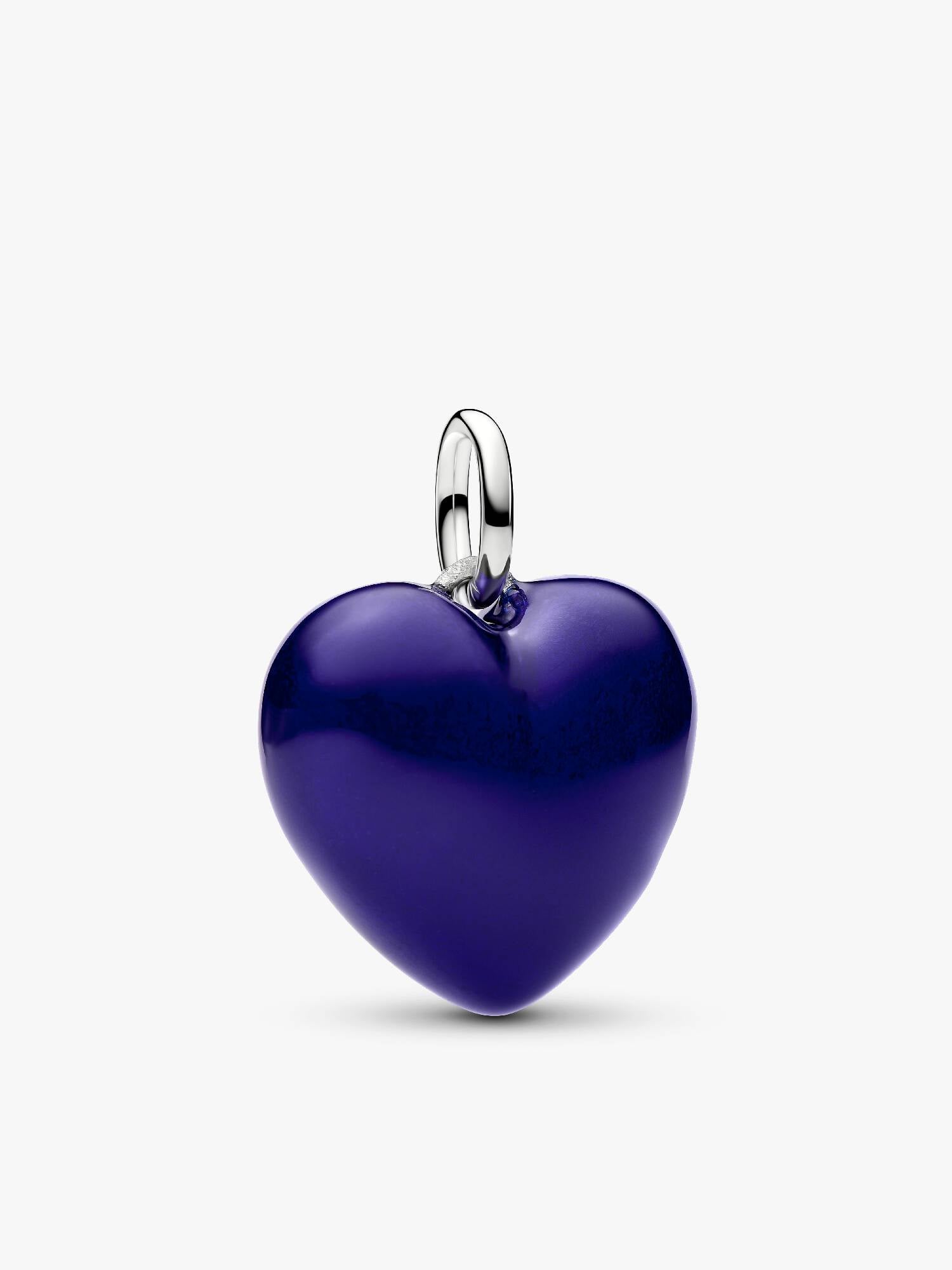 Charm Pendant Cœur Bombé Bleu