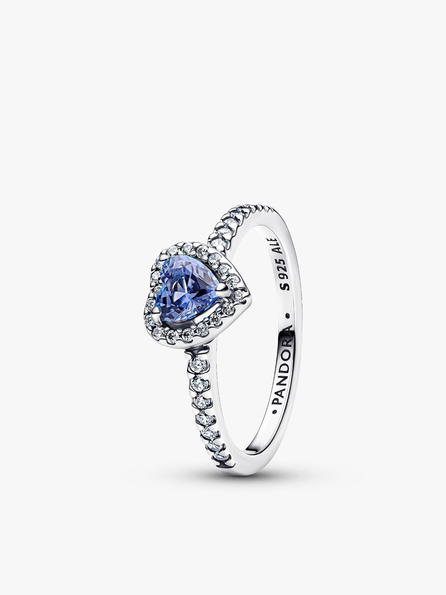 Bague Cœur Surélevé Bleuet Scintillant