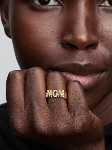 Bague Sceau Maman Dorée