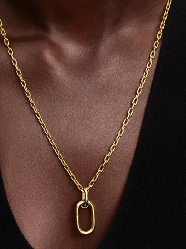 Collier Link Long Ouvrable Doré