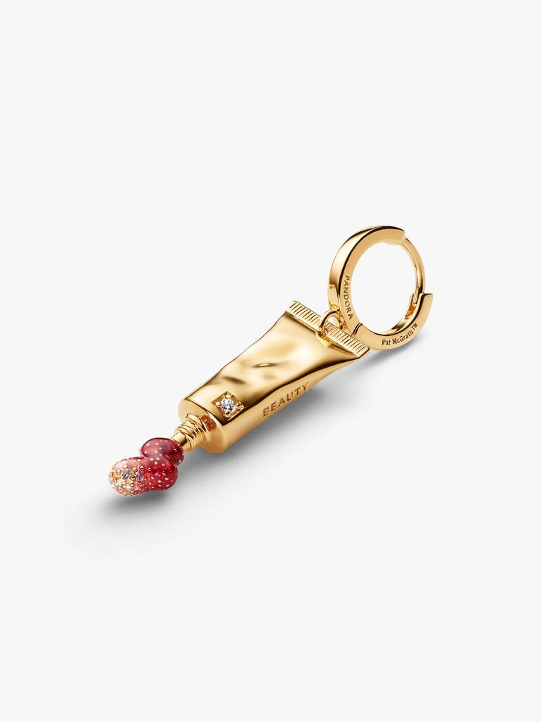Pendant d’Oreille Tube de Maquillage Doré Pat McGrath