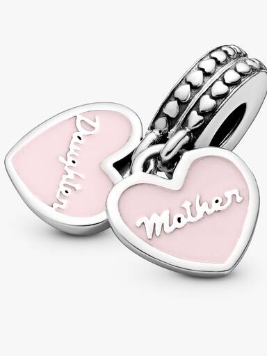 Charm pendentif avec cœurs mère et fille
