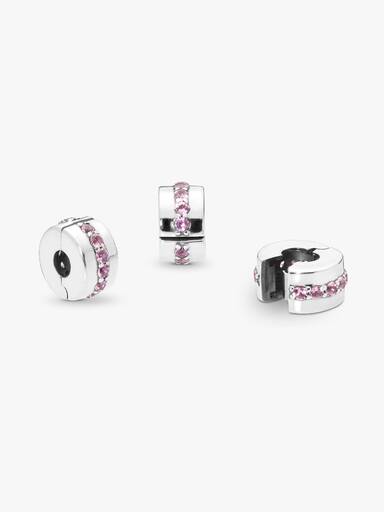 Charm Clip Rangée Scintillante Rose