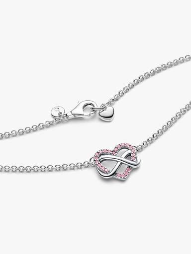 Collier Cœur de l’Infini Rose Scintillant