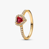 Bague Cœur Rouge Surélevé Bague Cœur Rouge Surélevé