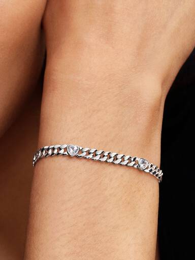 Bracelet Maille Cubaine Cœur