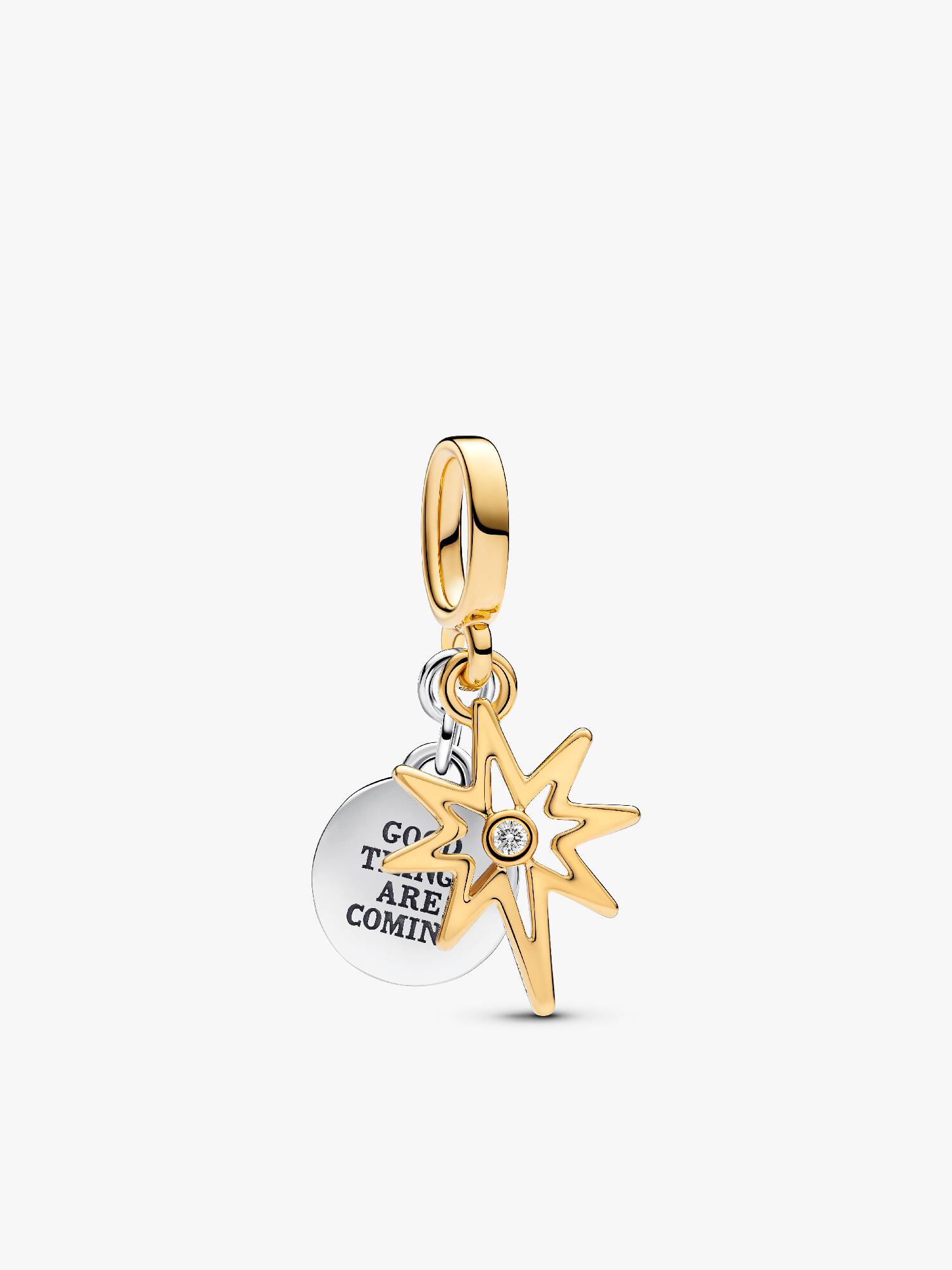 Charm Pendant Étoile Polaire Gravable Diamant de Synthèse