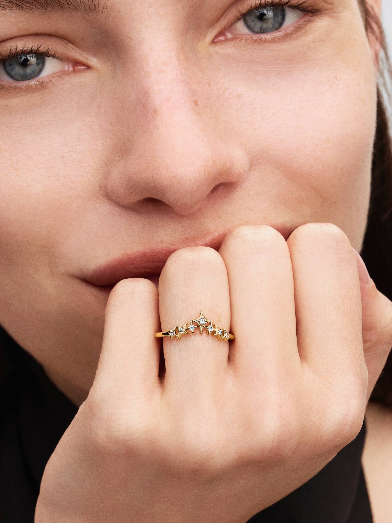 Bague Diadème Étoilé Dorée