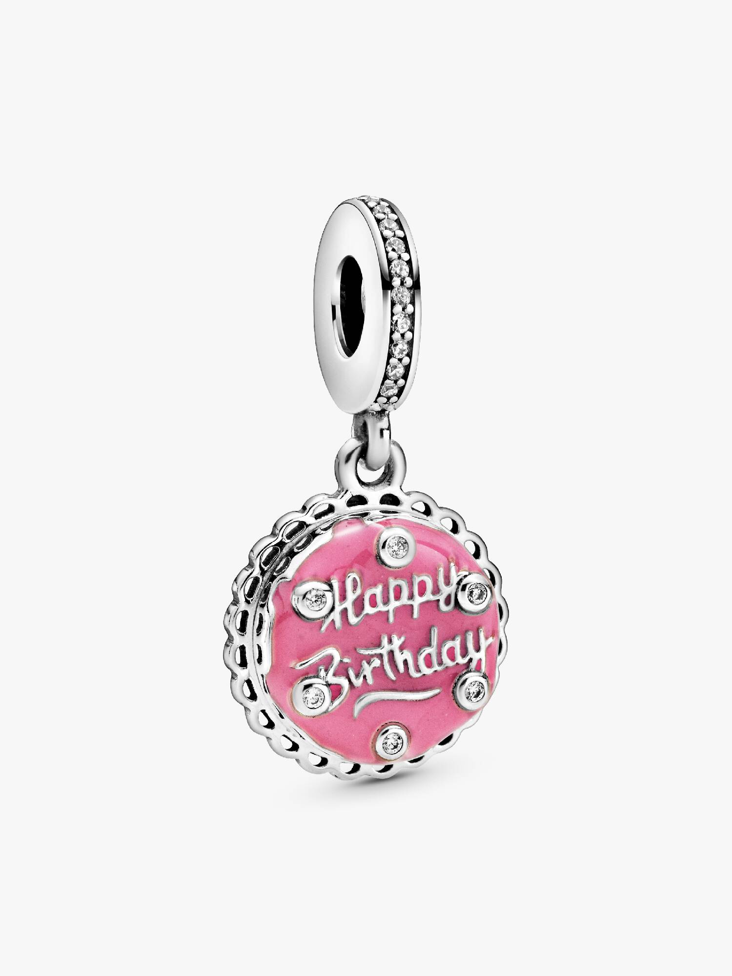 Charm Pendant Gâteau d'Anniversaire Rose