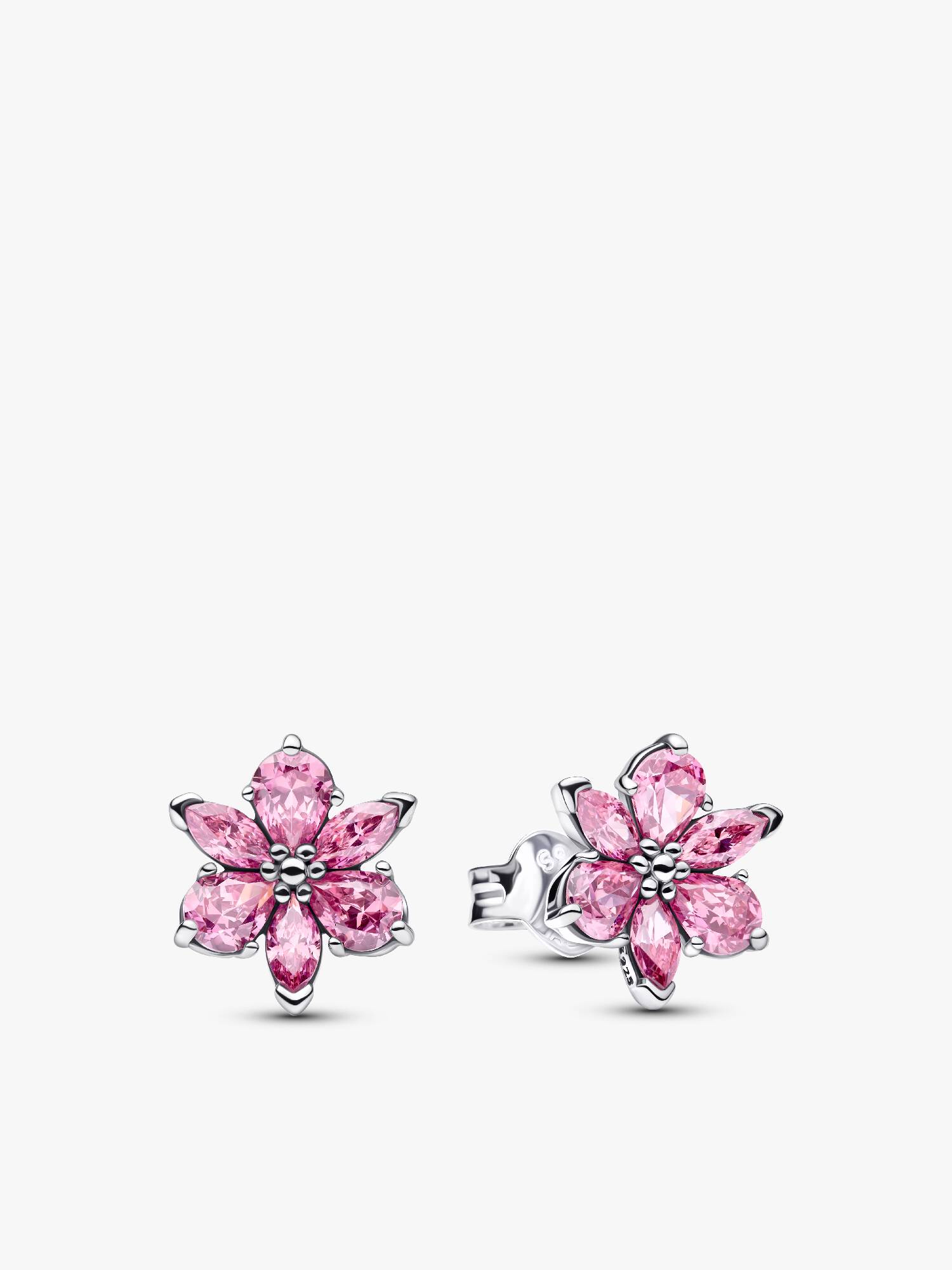 Clous d’Oreilles Fleur Rose Herbier Scintillant