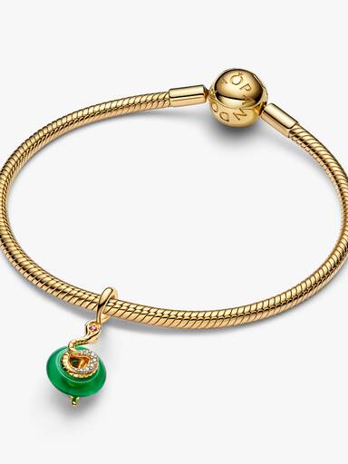 Charm Pendant en Verre de Murano Vert Serpent