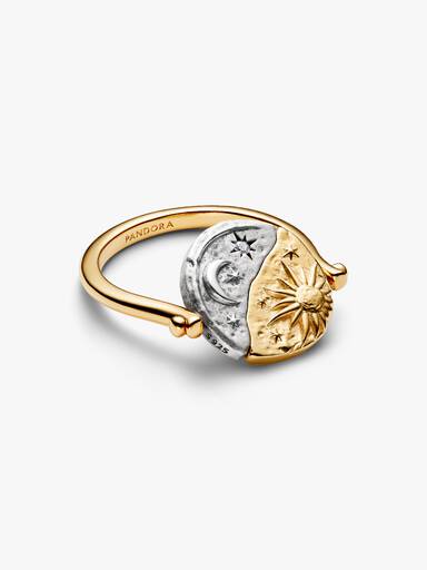 Bague Médaillon Réversible Soleil et Lune