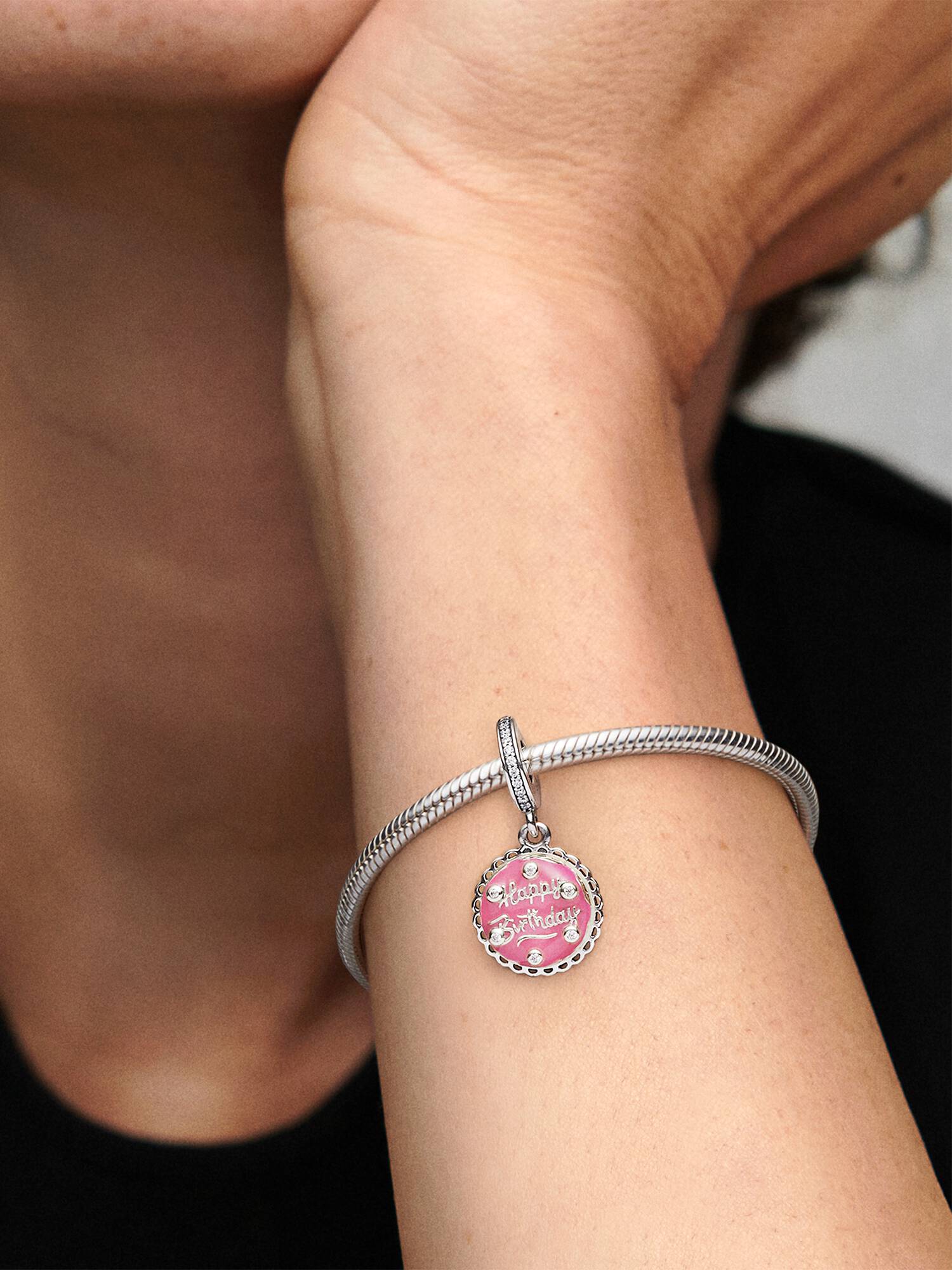 Charm Pendant Gâteau d'Anniversaire Rose