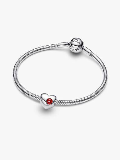 Charm Cœur Pierre Rouge Gravable