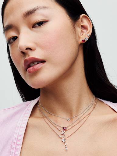 Collier Cœur Trois Pierres
