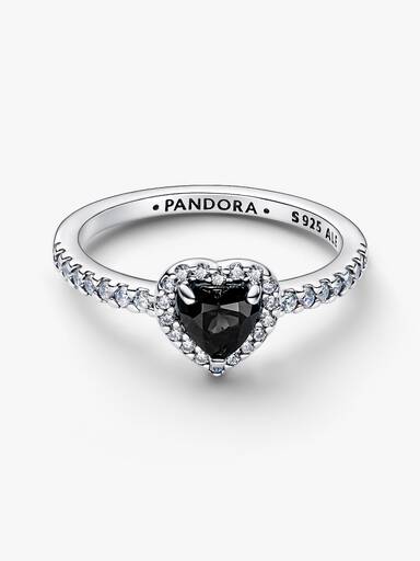 Bague Cœur Noir Surélevé