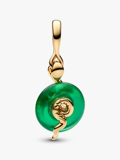 Charm Pendant en Verre de Murano Vert Serpent