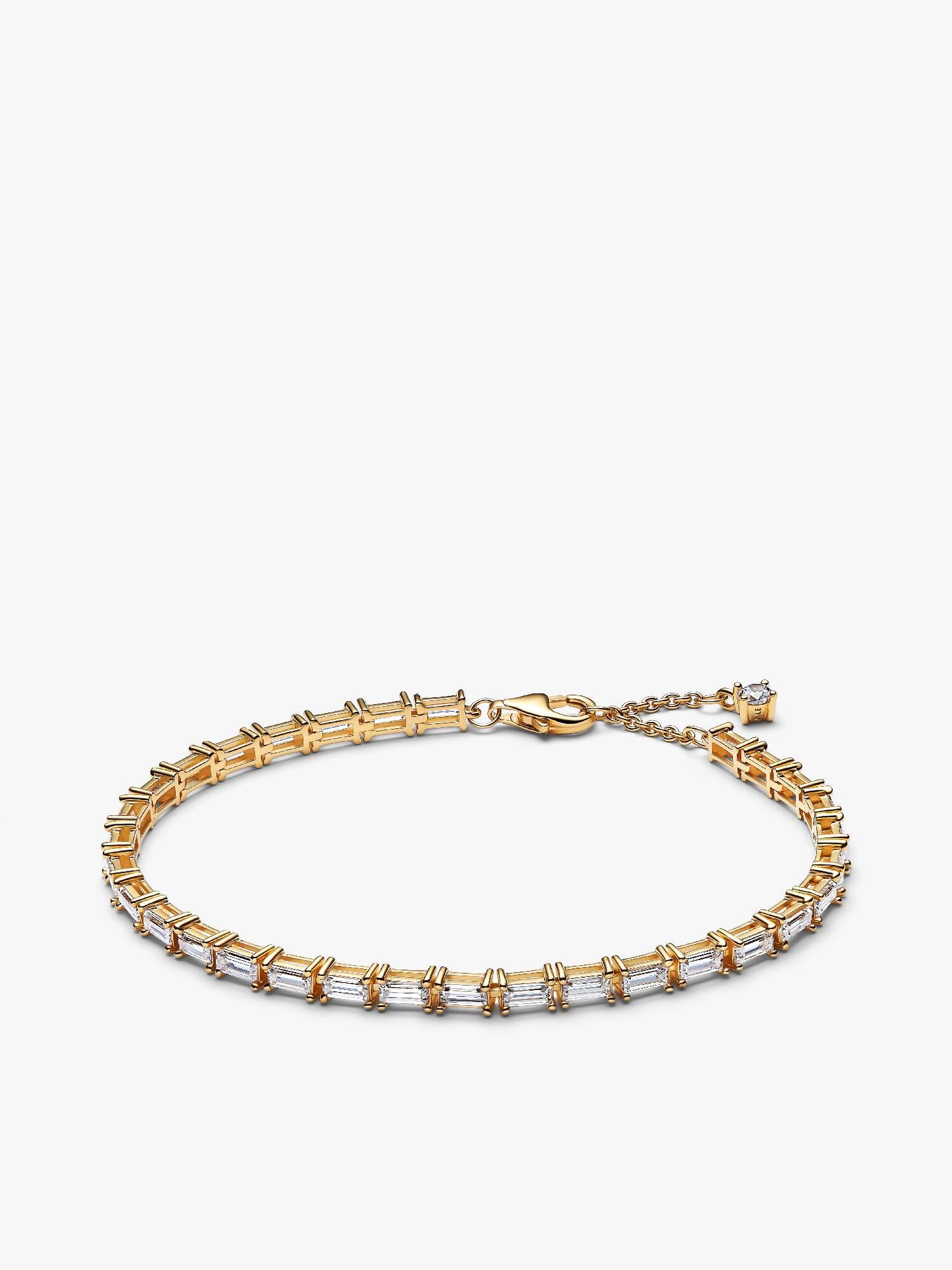 Bracelet Rivière Baguette Scintillant Doré