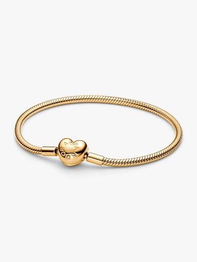 Bracelet Maille Serpent Fermoir Cœur Pandora Moments