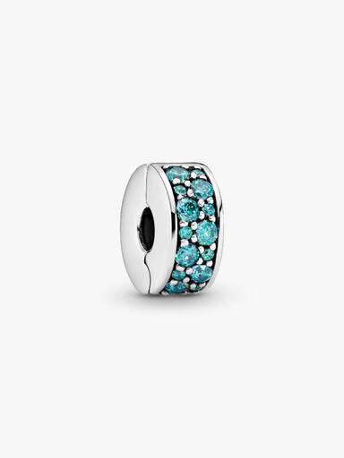 Charm Clip Pavé Bleu-Vert