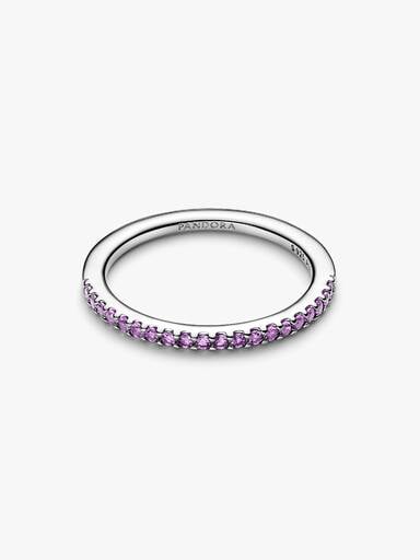 Anneau Demi-Éternité Violet Scintillant