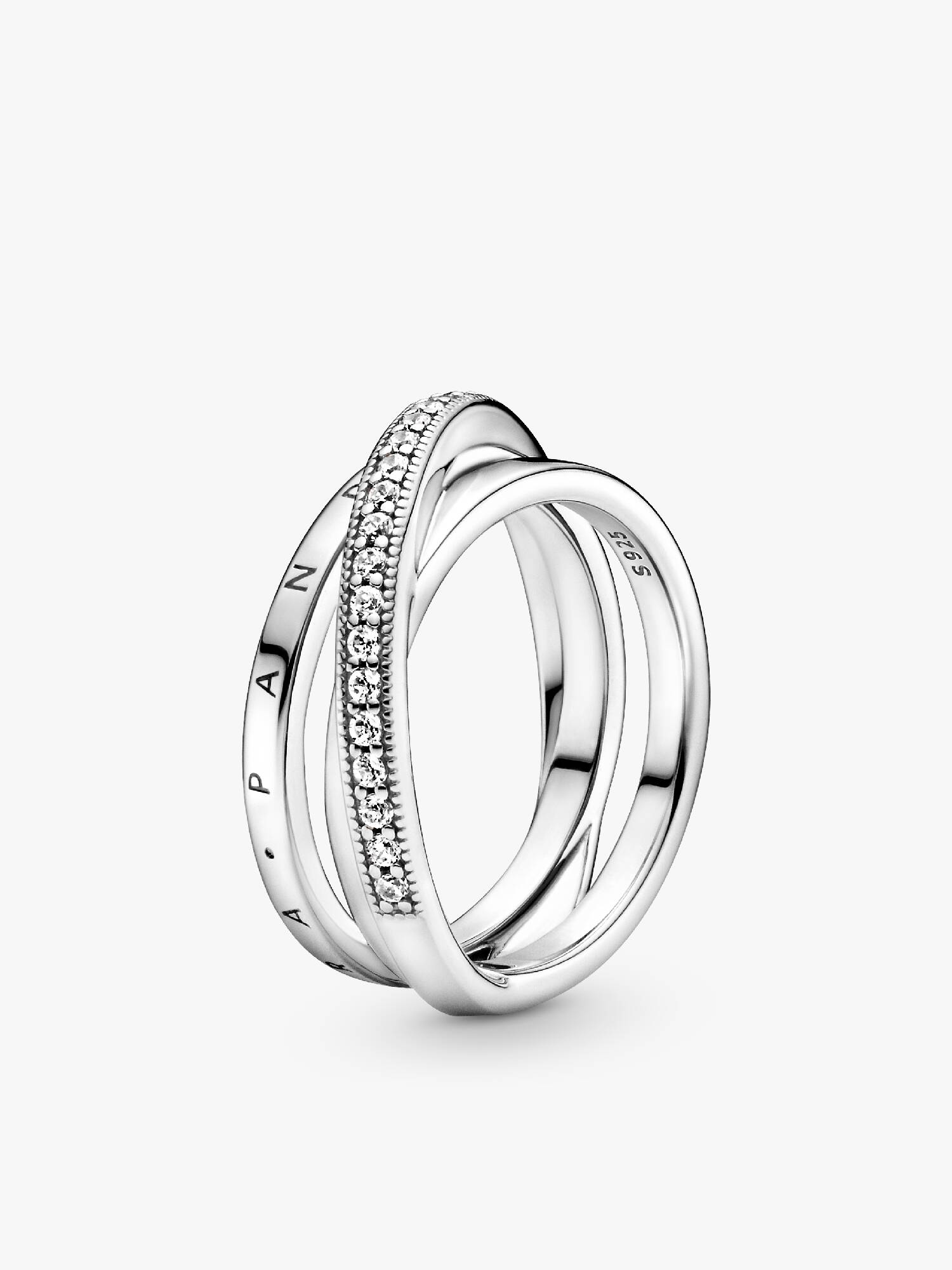 Anneau Triple Pavé Croisé
