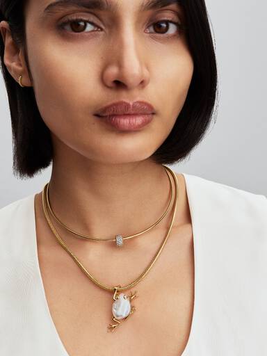 Pendentif Grenouille XL en Perle de Culture d'Eau Douce Traitée