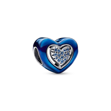 Charm Cœur Rotatif Bleu