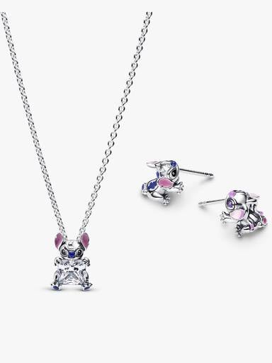 Parure Collier et Clous d’Oreilles Disney Stitch & Angel