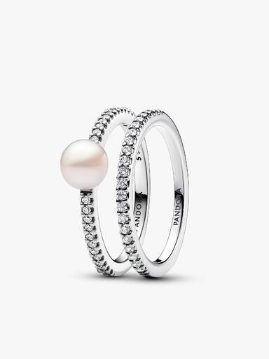 Coffret de bagues en perles cultivées