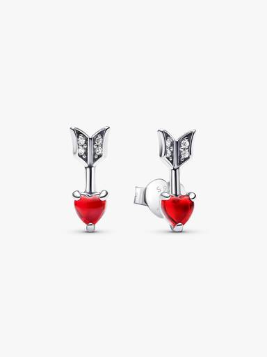 Clous d’Oreilles Flèche & Cœur en Verre de Murano