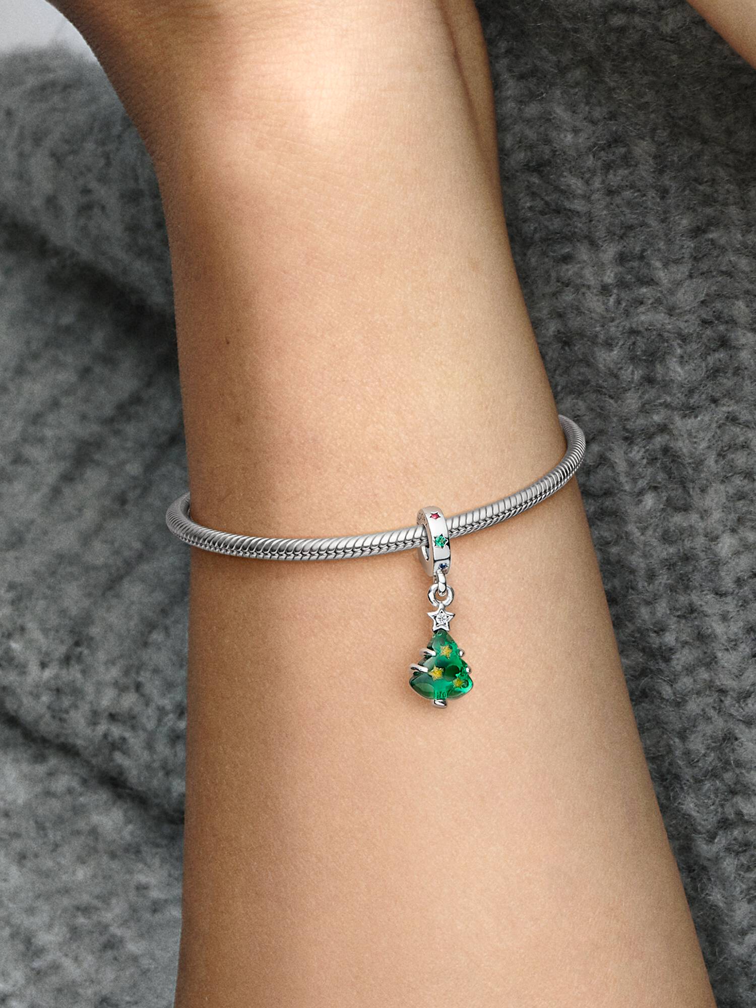 Charm Pendant Sapin de Noël Scintillant