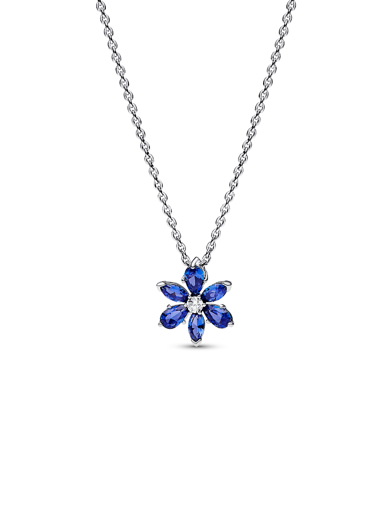 Collier à Pendentif Herbier Bleu Scintillant