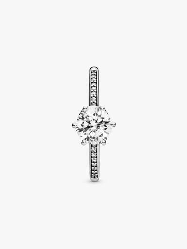 Bague Solitaire Couronne Scintillante Incolore