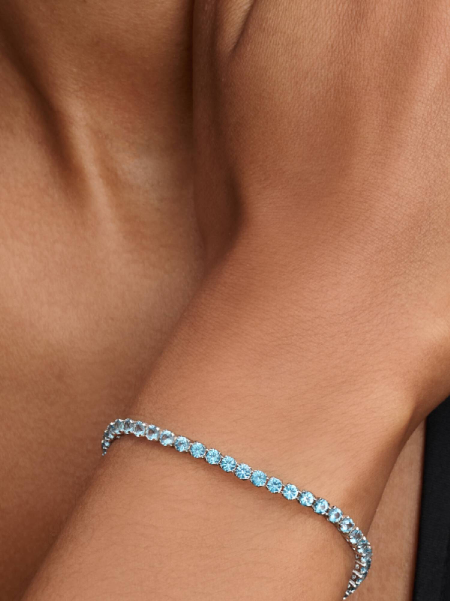 Bracelet Rivière Bleu Clair Scintillant